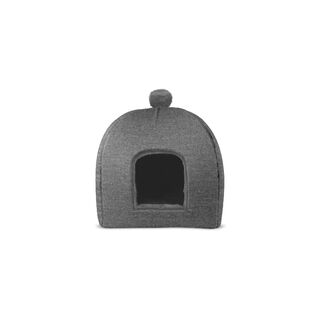 Gauty Cama Denim y pelo negro y gris para Perros y Gatos