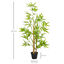 Outsunny Planta Artificial de Bambú 120 cm Árbol Artificial en Maceta Decorativa para Interior Exterior Hogar Salón Oficina Ø15,5x120 cm Verde, , large indicador imagen numero 3