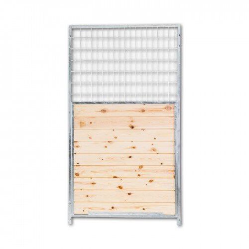 Panel lateral madera y mallazo color Metal