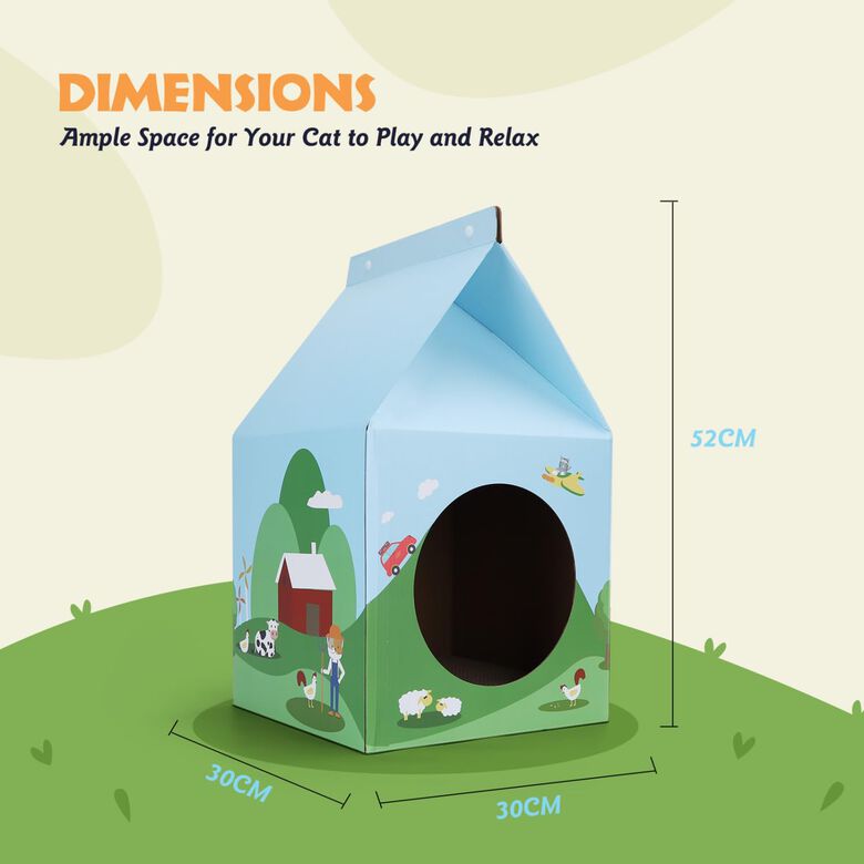 Nobleza Casa para Gatos Cartón con Rascador para Gatos thumbnail