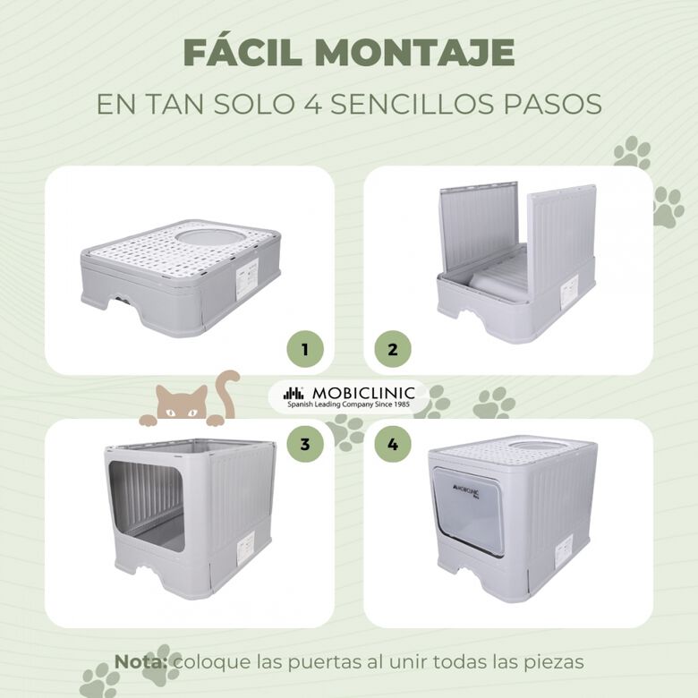 Mobiclinic Mobiclinic Arenero cerrado CatBox con Cepillo Estable Cómodo para Gatos thumbnail