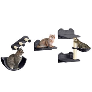 PawHut Estantes para Gatos Gris Oscuro