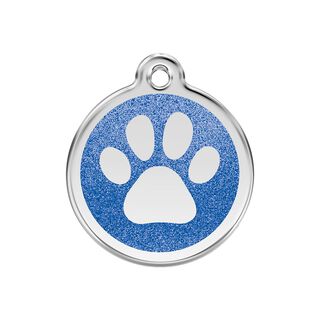 Red Dingo Placa identificativa Purpurina Huella perro Azul para perros