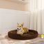 Vidaxl cama redonda acolchada marrón para perros, , large indicador imagen numero 3