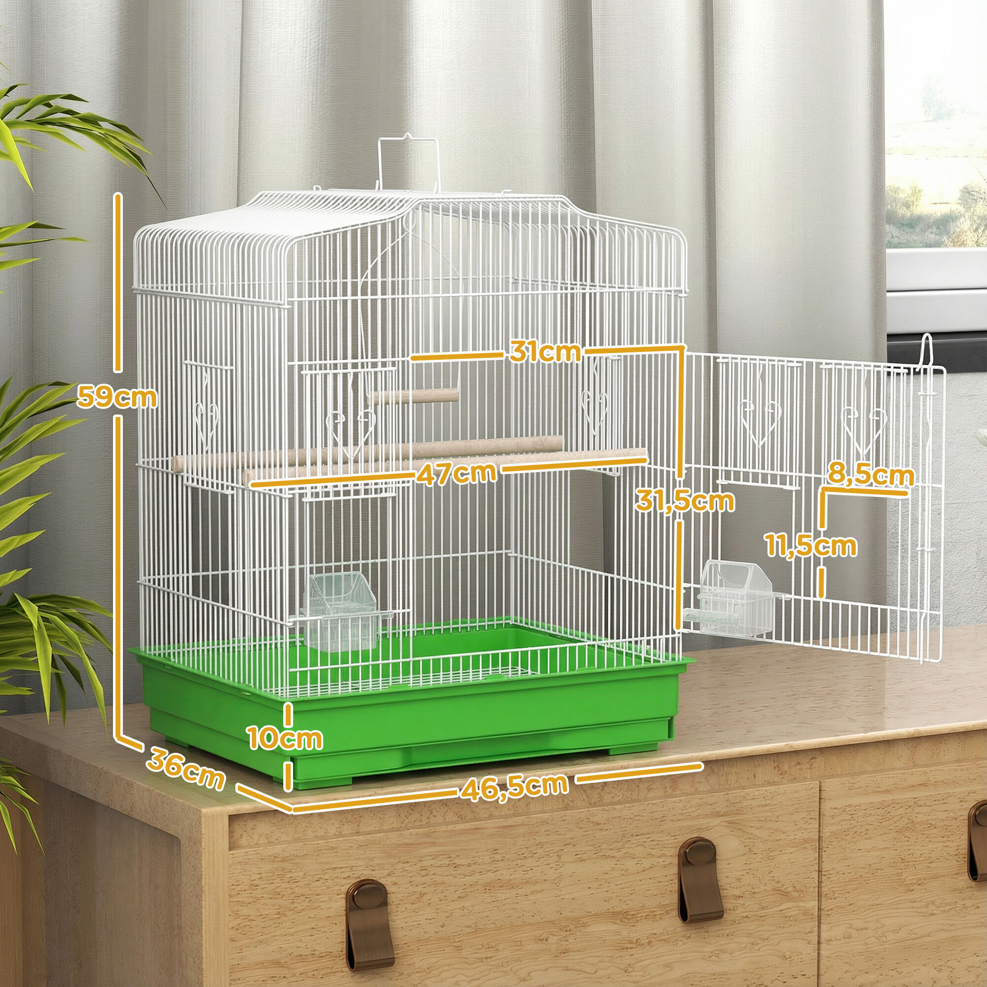 PawHut Jaula para P&aacute;jaros Verde, , large Imagen numero 8