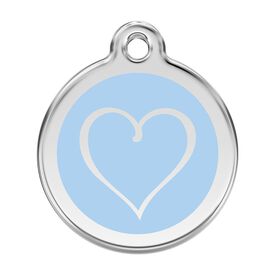 Red Dingo Placa identificativa Acero Inoxidable Esmalte Tribal Corazón Azul Claro para perros