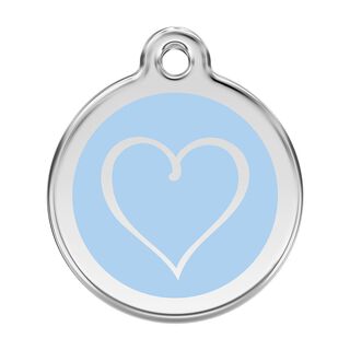 Red Dingo Placa identificativa Acero Inoxidable Esmalte Tribal Corazón Azul Claro para perros