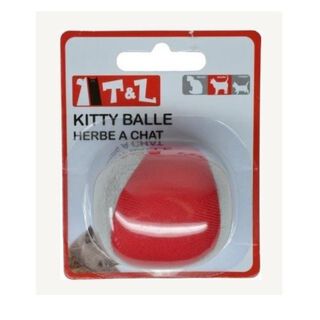 T&Z kitty pelota con catnip roja y gris para gatos