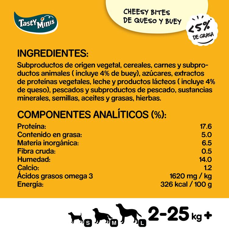 Pedigree Tasty Mini Snacks Sabor Queso y Buey para Perros thumbnail