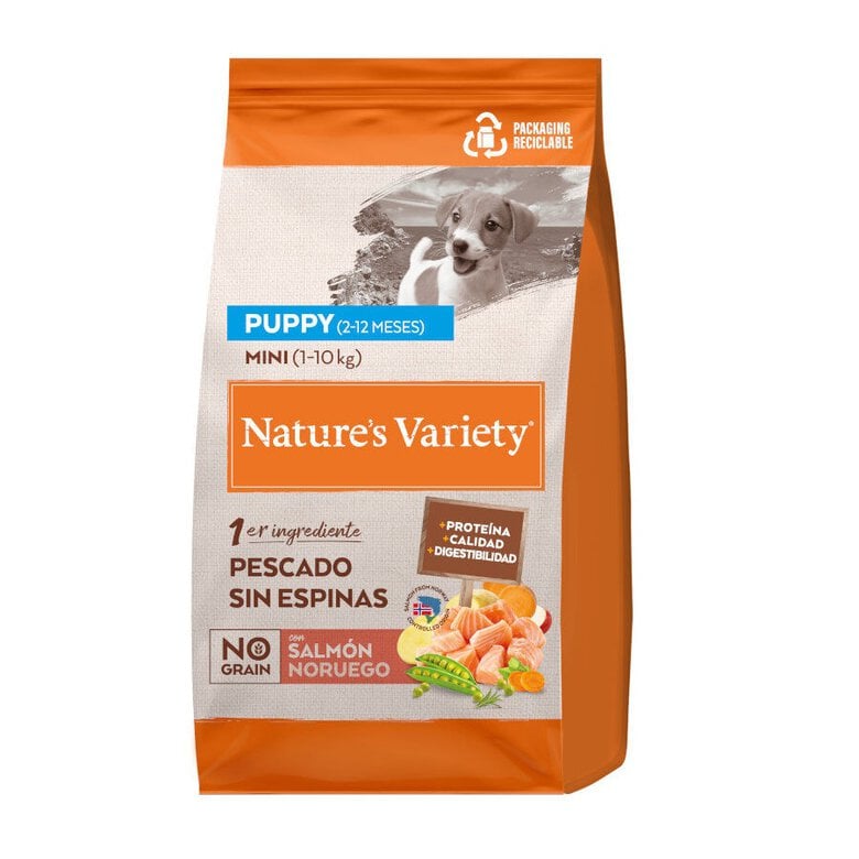 1.5 kg Nature's Variety No Grain Puppy Mini Salmón Noruego pienso para perros