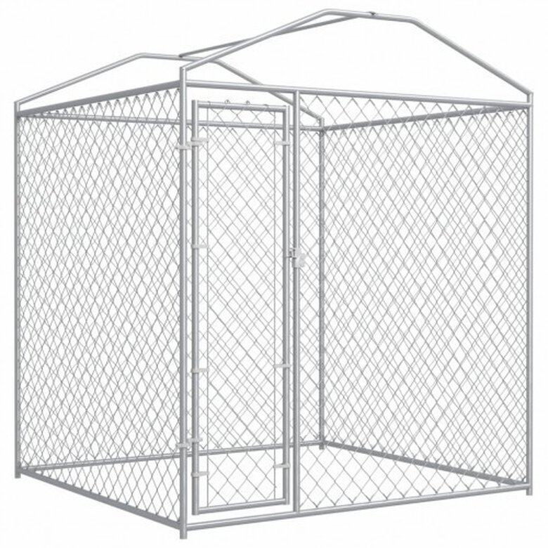Perrera con toldo protector color Plateado, , large image number null