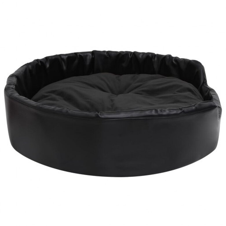 Vidaxl sofá acolchado ovalado con cojín negro para perros, , large image number null