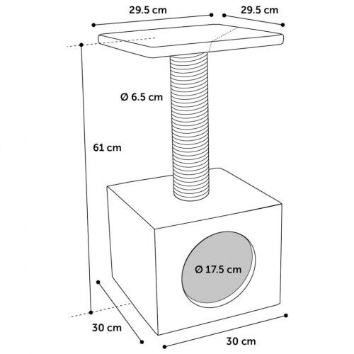 Rascador cueva para gato color Gris, , large Imagen numero 3