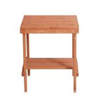 Mesa auxiliar Outsunny para jardín con dos estantes color Madera, , large image number null