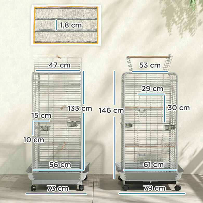 PawHut Jaula Gris para Pájaros thumbnail