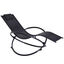 Outsunny Tumbona Mecedora de Jardín Plegable con Reposacabezas Extraíble Sillón Tumbona Ergonómica de Exterior Tela de Texteline para Patios Piscina al Aire Libre 154x80x84 cm Negro, , large indicador imagen numero 1