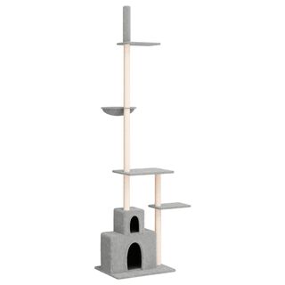 VidalXL Rascador de pie todo en uno Gris claro para gatos