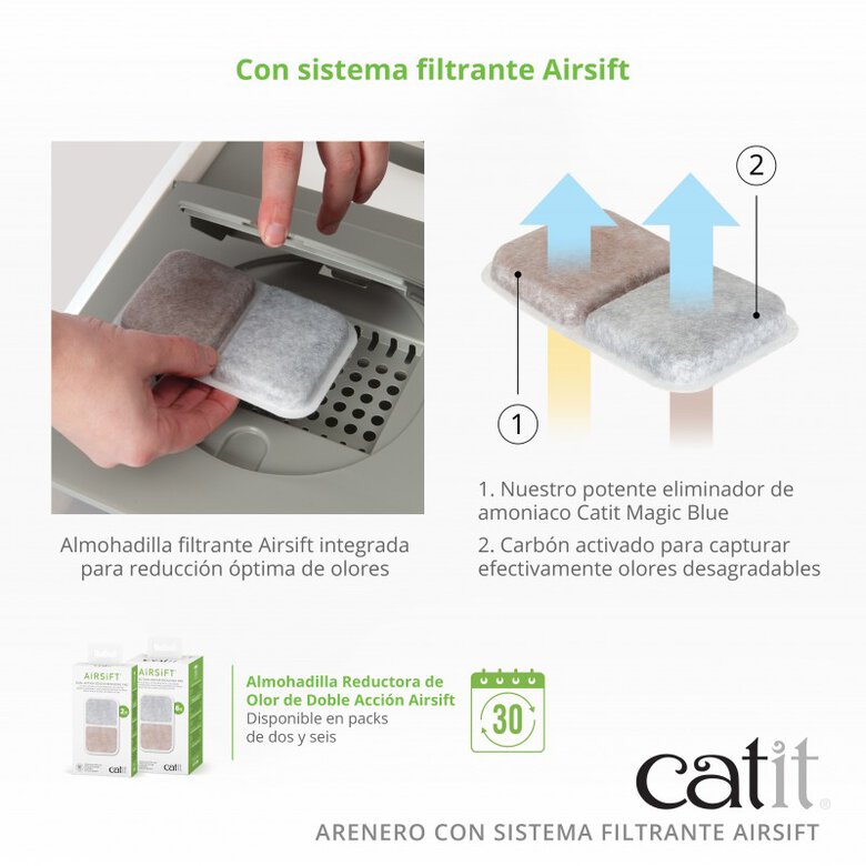 Arenero cerrado para gatos Catit con Airsift, , large image number null