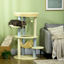PawHut &Aacute;rbol Rascador para Gatos Mediano 110 cm Torre para Gatos Centro de Actividades para Gatitos con Hamaca Poste de Sisal y Bola Colgante &Oslash;58x110 cm Amarillo y Azul, , large indicador imagen numero 2