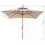 Outsunny Sombrilla de Jardín 3x3x3 m Parasol de Jardín de Bambú con Doble Techo Sistema de Polea Impermeable para Terraza Balcón Exterior Beige, , large indicador imagen numero 3