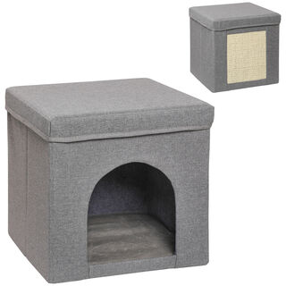 PawHut Casa gris para Gatos