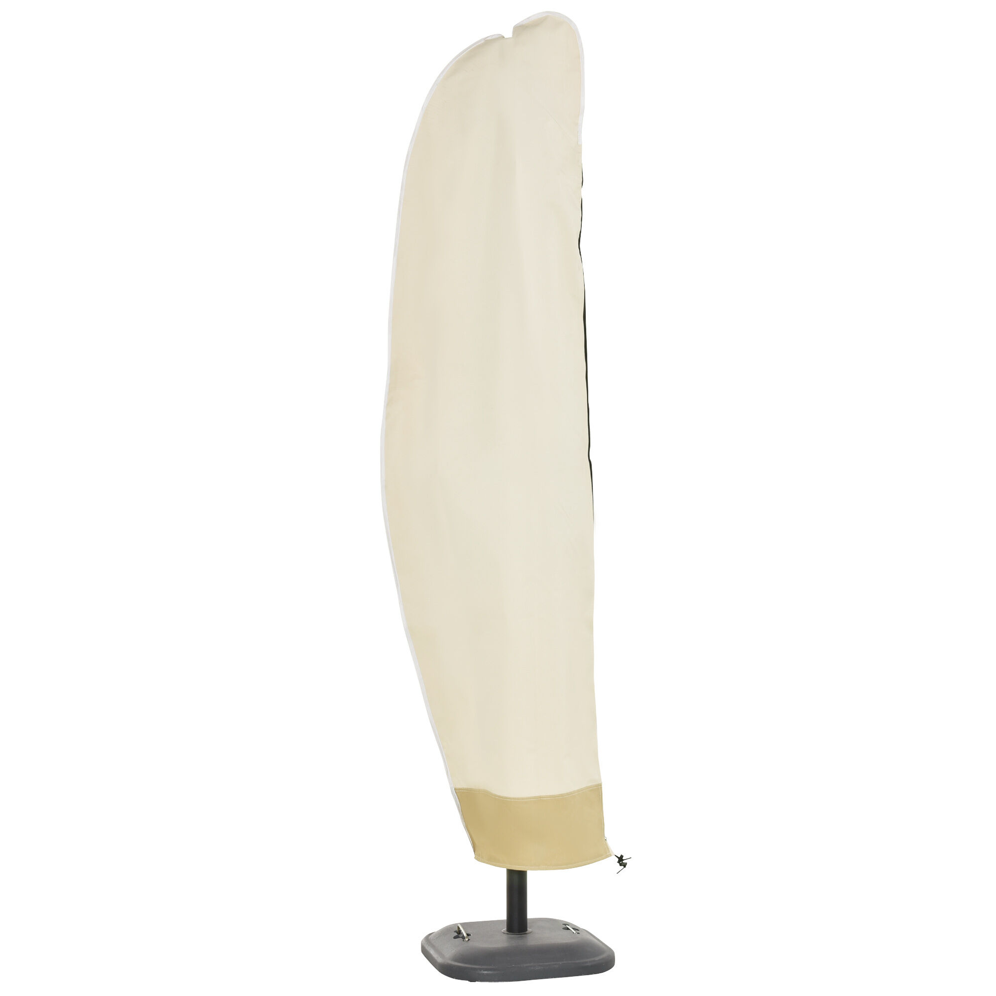 Outsunny Funda Protectora de Sombrilla Di&aacute;metro 2-4 m Impermeable Tela Oxford &Oslash;56x220 cm Cubierta de Parasol con Cremallera Resistente a Intemperie para Jard&iacute;n Exterior Beige, , large Imagen numero 1