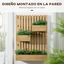 Outsunny Jardinera de Pared con Enrejado Jardinera Vertical de Madera con 3 Macetas Móviles y Orificio de Drenaje para Jardín Terraza Patio 60x16x80 cm Natural, , large indicador imagen numero 4
