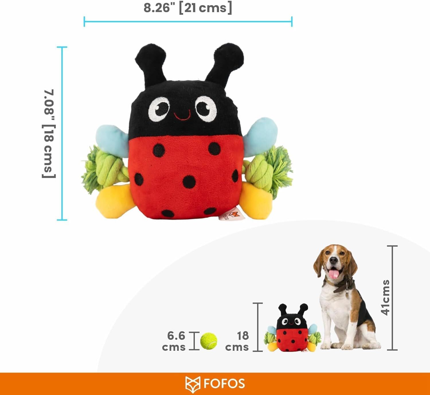 FOFOS | Peluche Mariquita con Sonido y Cuerda (Colecci&oacute;n Primavera) - Para Perro, , large Imagen numero 2