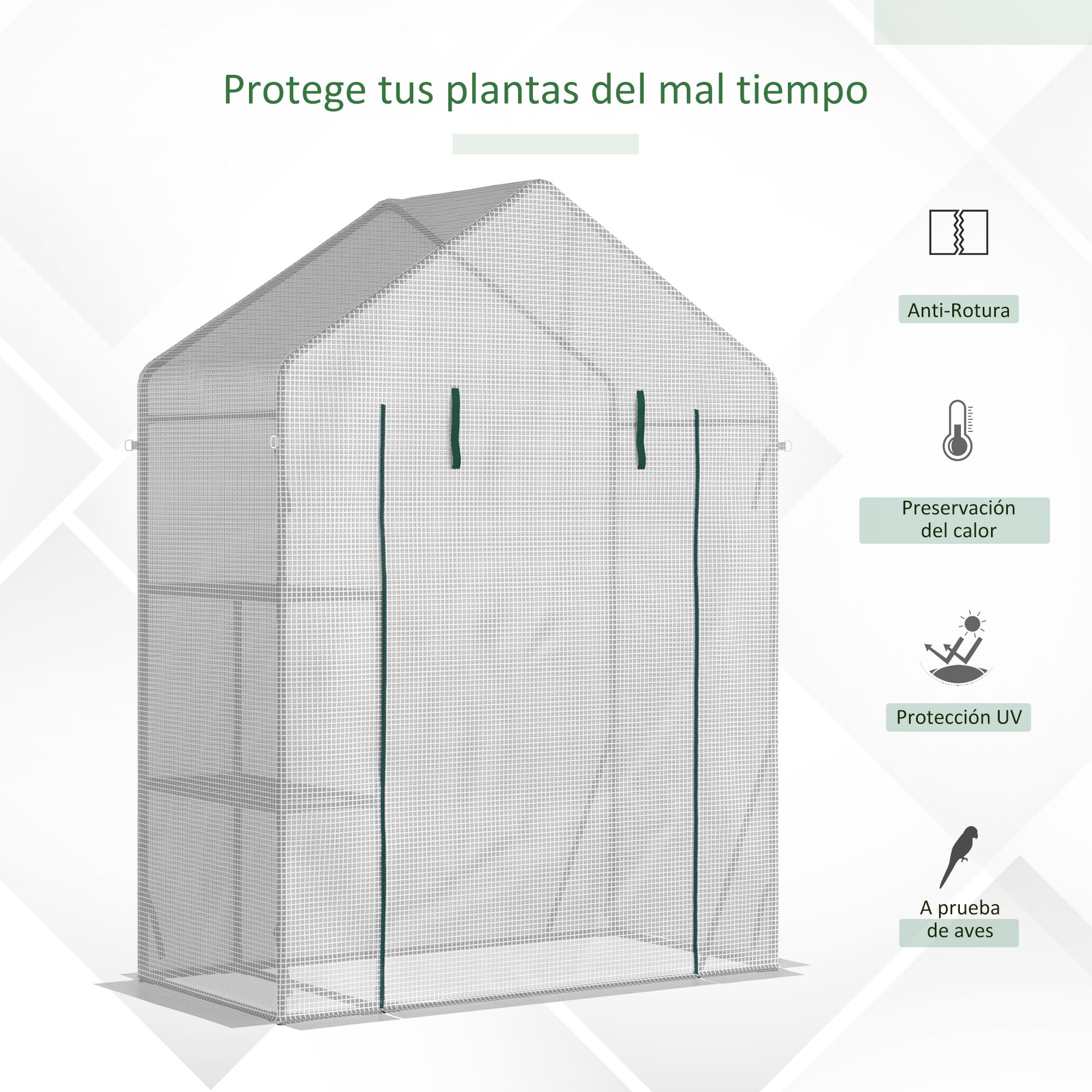 Outsunny Invernadero Blanco para Jardín exterior thumbnail