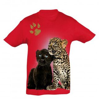 Camiseta Niño Tigre y Pantera bebés color Rojo