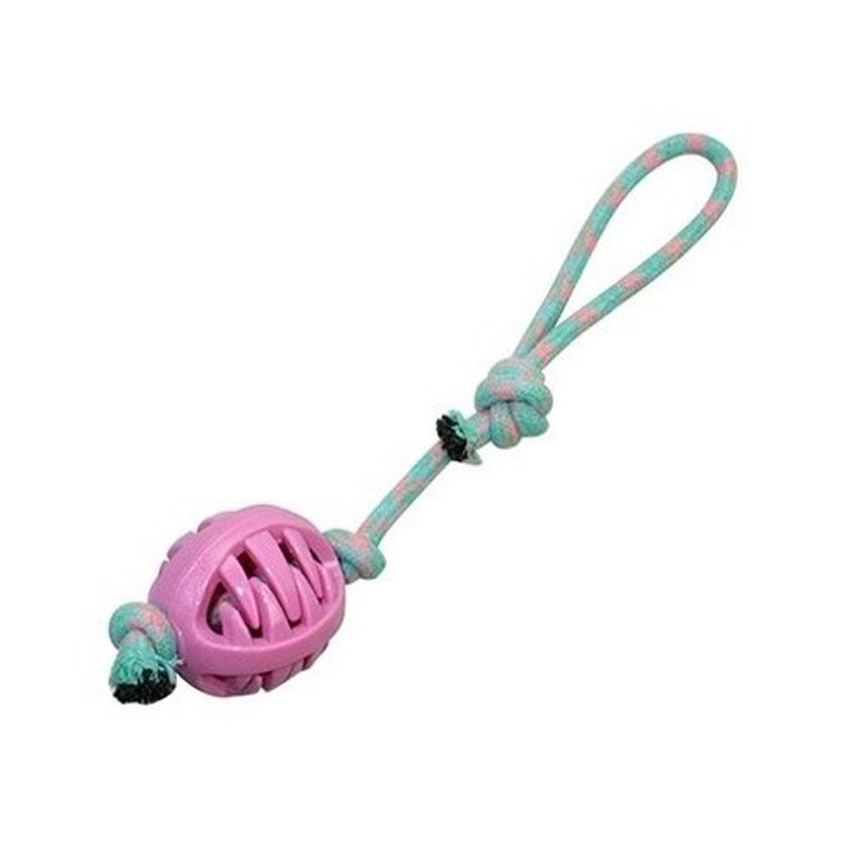 DZL pelota de juguete con cuerda rosa para perros, , large image number null