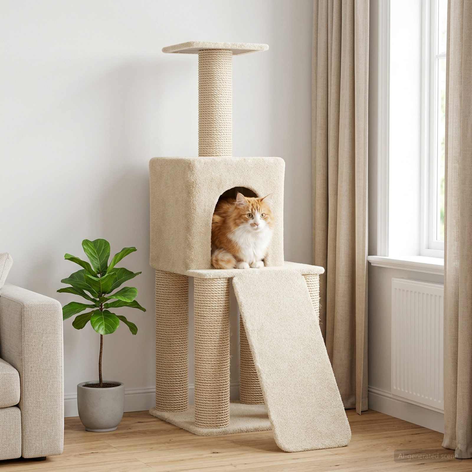 vidaXL &Aacute;rbol para gatos con postes de sisal &Aacute;rbol rascador Torre Gatos, , large Imagen numero 2