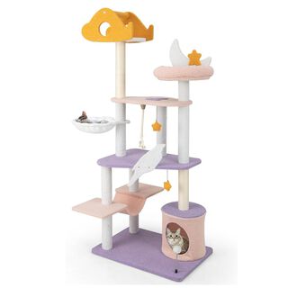 COSTWAY Árbol de Gatos Morado y Rosa para gatos