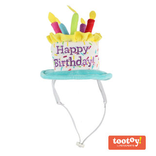 Tootoy! Birthday Hat Multicolor Tarta de Cumpleaños Peluche para perros