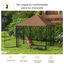 PawHut Perrera con Toldo Parque para Perros Metálica de Exterior con Soporte Giratorio para Comida 2 Cuencos para Patio Jardín Terraza 141x141x151 cm Negro, , large indicador imagen numero 4