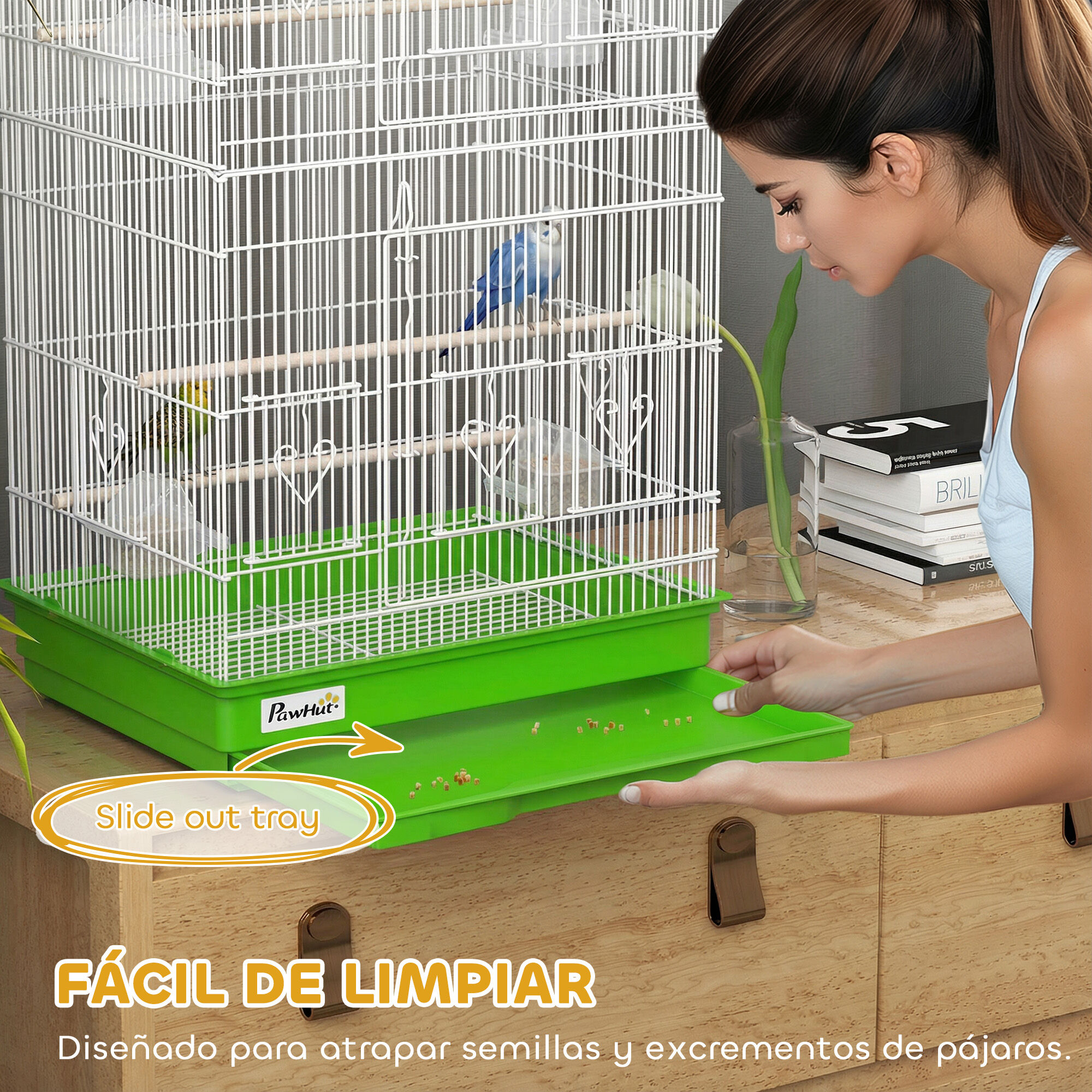 PawHut Jaula para P&aacute;jaros Verde, , large Imagen numero 5