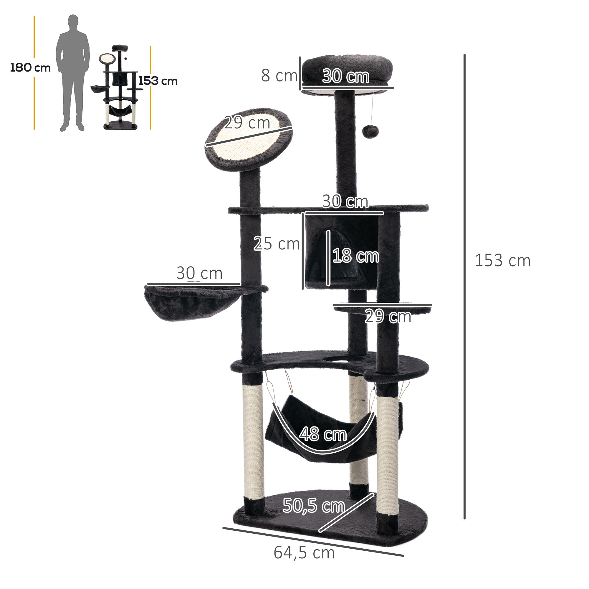 PawHut Árbol Rascador para Gatos Grande thumbnail