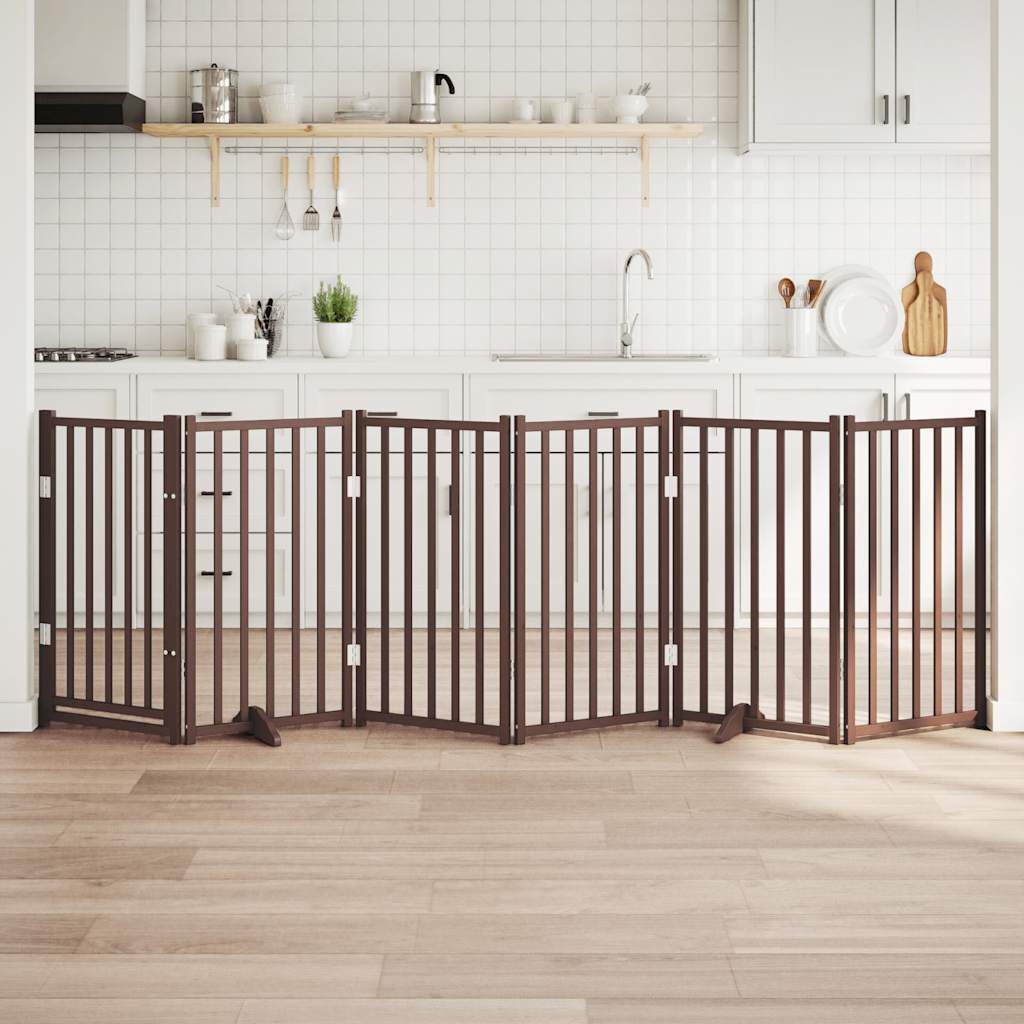 vidaXL Puerta para Perros Plegable Paneles Puerta Mascotas Madera de &Aacute;lamo, , large Imagen numero 7