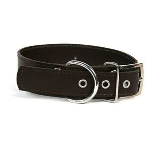 LGMCAN Collar de Piel Marron con Corazones para perros