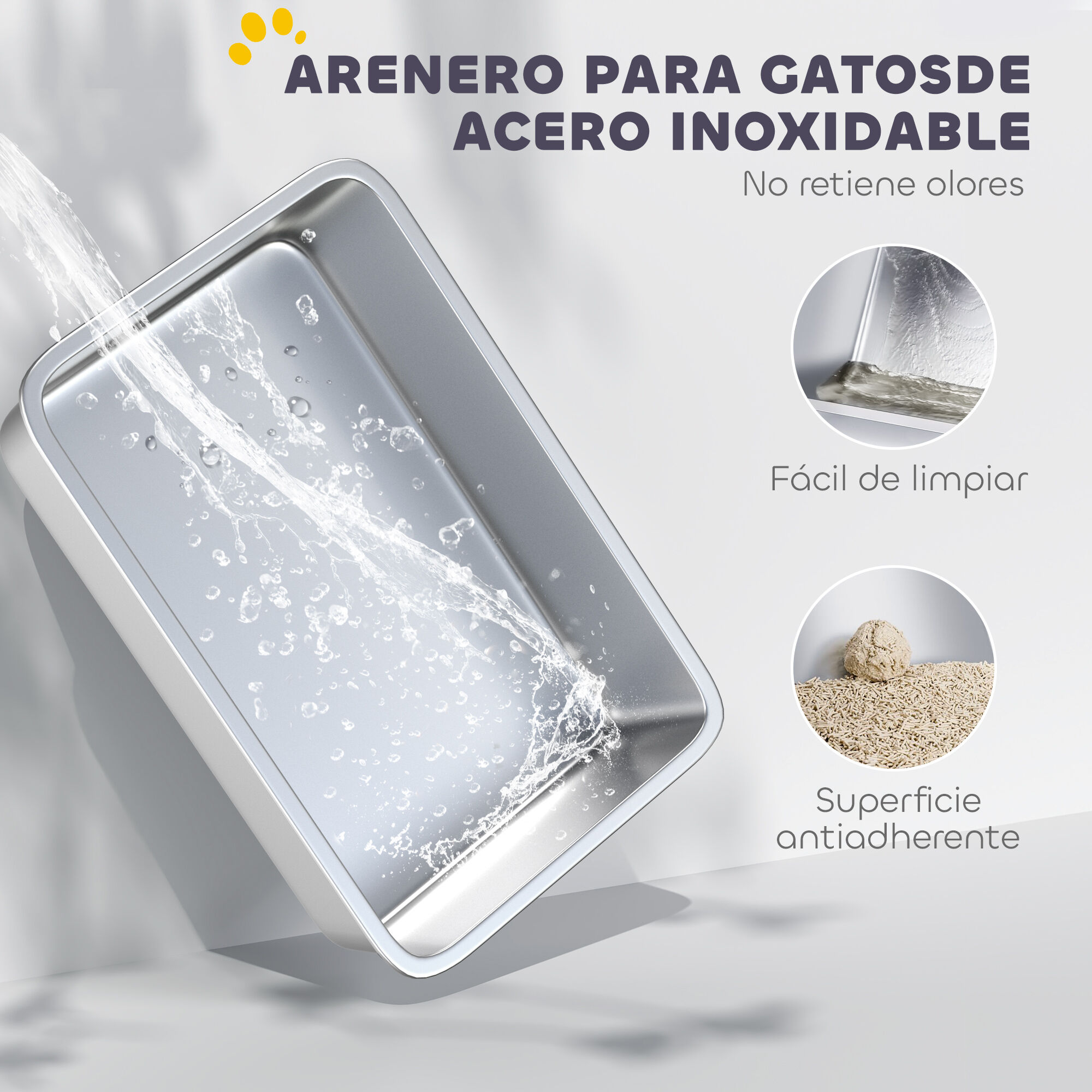 PawHut Arenero para Gatos Gris, , large Imagen numero 9