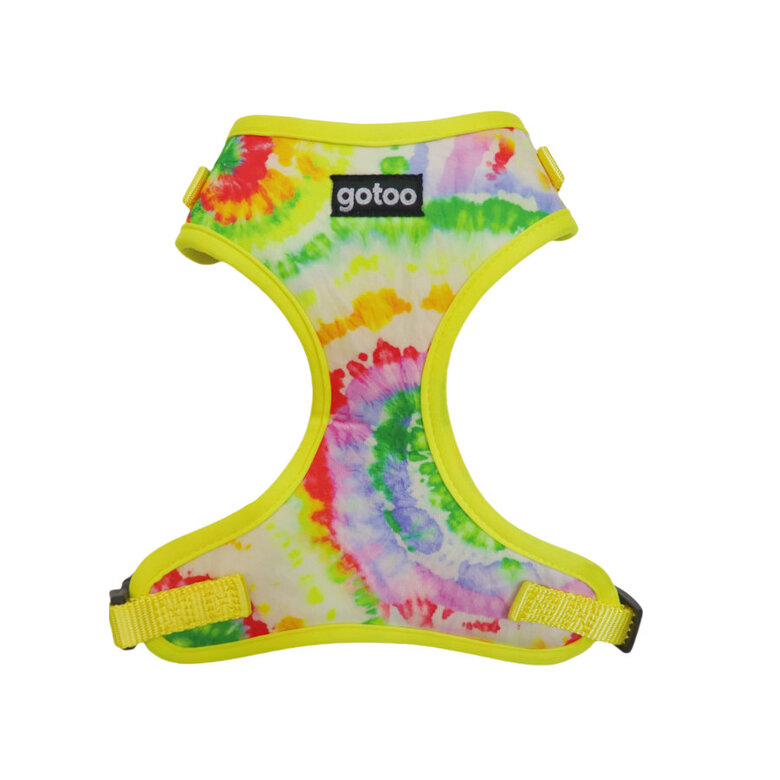 Gotoo Arnes ajustable estampado tie die amarillo para perro