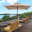 Outsunny Sombrilla de Jardín 3x3x3 m Parasol de Jardín de Metal con Doble Techo Impermeable y Manivela para Terraza Balcón Exterior Beige, , large indicador imagen numero 2