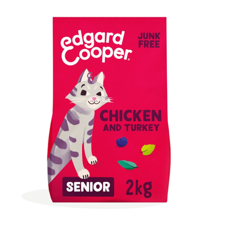 2 kg Edgard & Cooper Senior Pollo y Pavo pienso para gatos