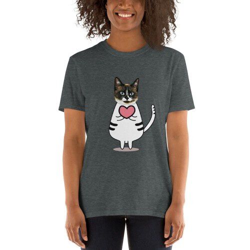 Mascochula camiseta mujer enamorao personalizado con tu mascota gris oscuro thumbnail