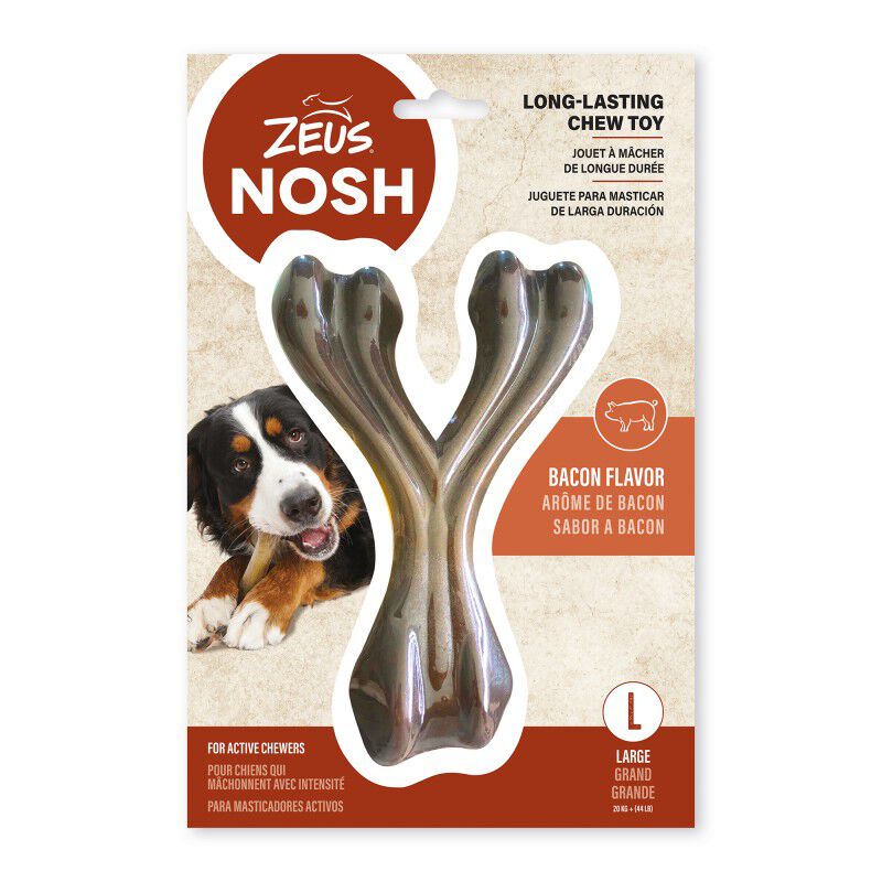 Juguete mordedor para perros Zeus Nosh Strong Hueso forma Wishbone, Sabor a Beicon , 11cm, , large Imagen numero 3