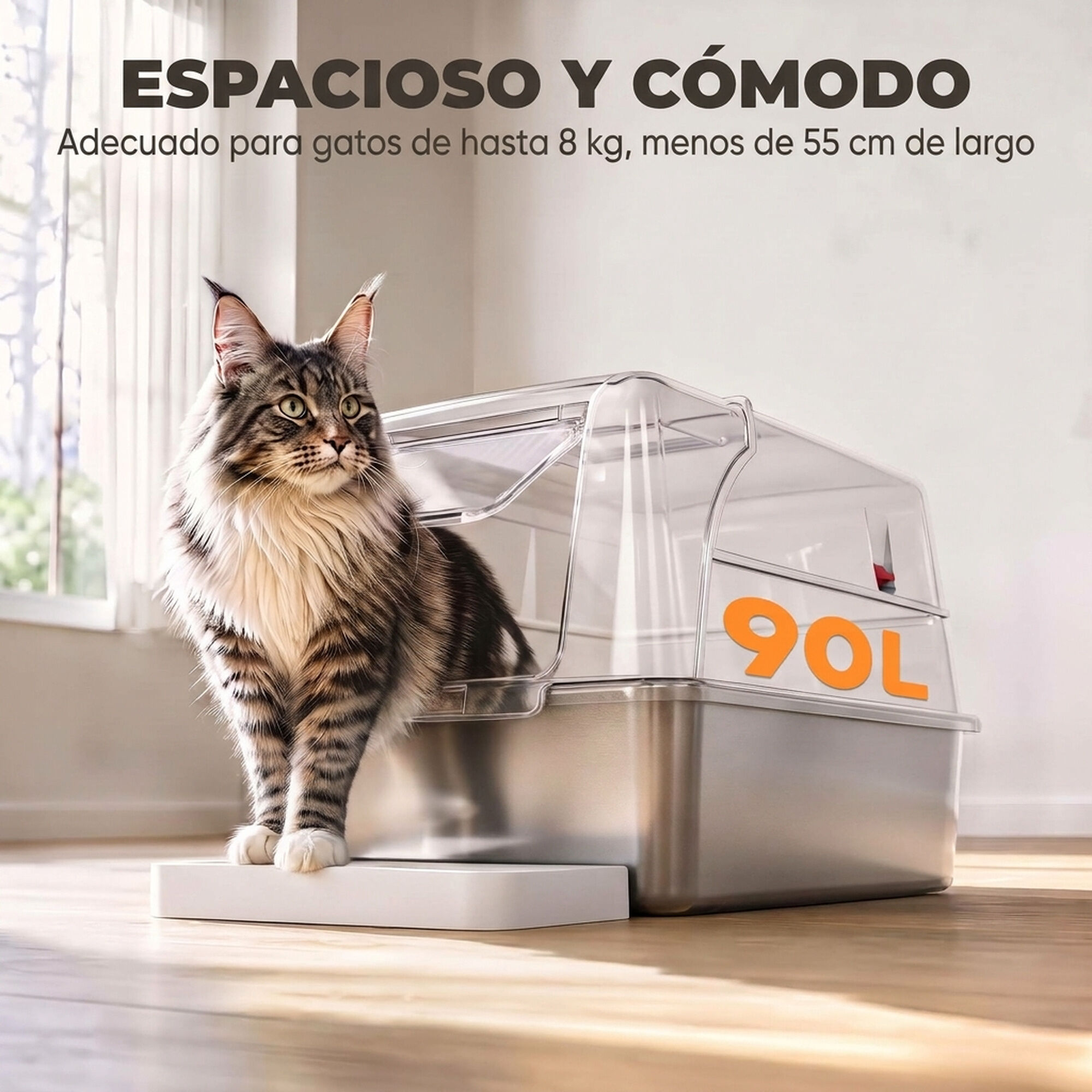 PawHut Arenero para Gato Gris claro, , large Imagen numero 4