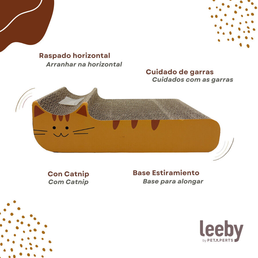 Leeby Kira tabla rascador de cartón naranja para gatos thumbnail