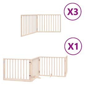 Vidaxl Puerta para Perros Plegable Paneles Puerta para Mascotas Madera de Álamo