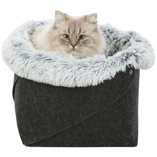 Trixie Harvey Cama Redonda Blanca con Negro para gatos