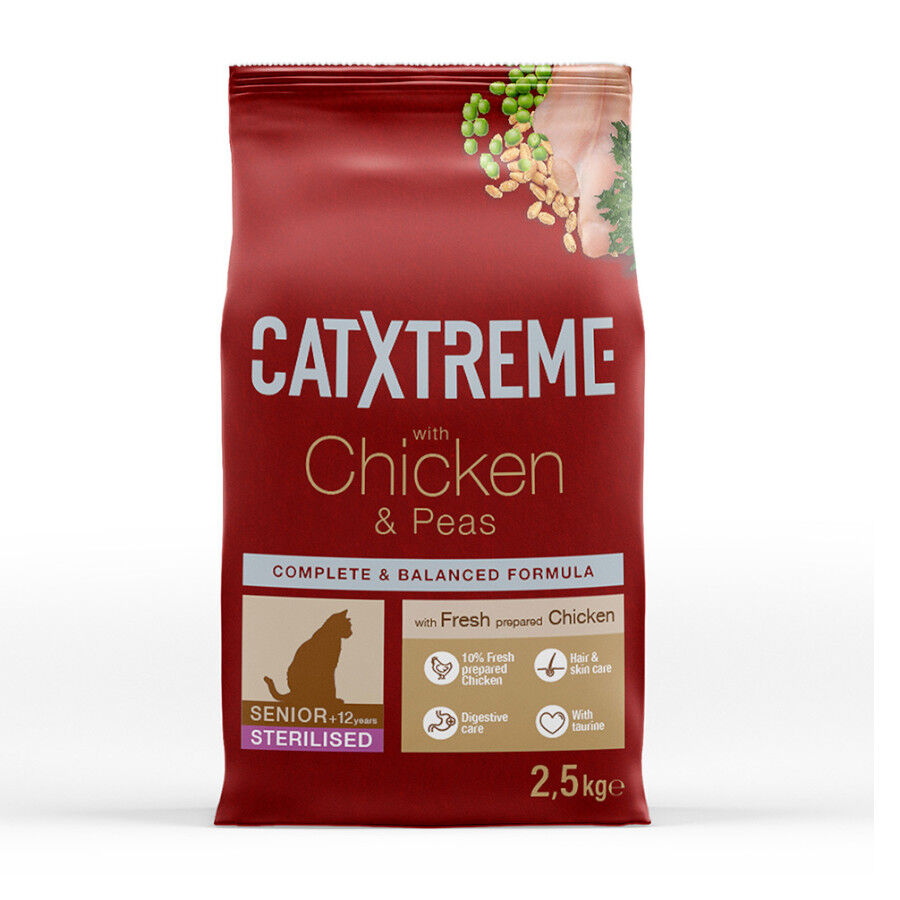 2.5 kg Catxtreme Senior Sterilised Pollo y Guisantes pienso para gatos, , large Imagen numero 1